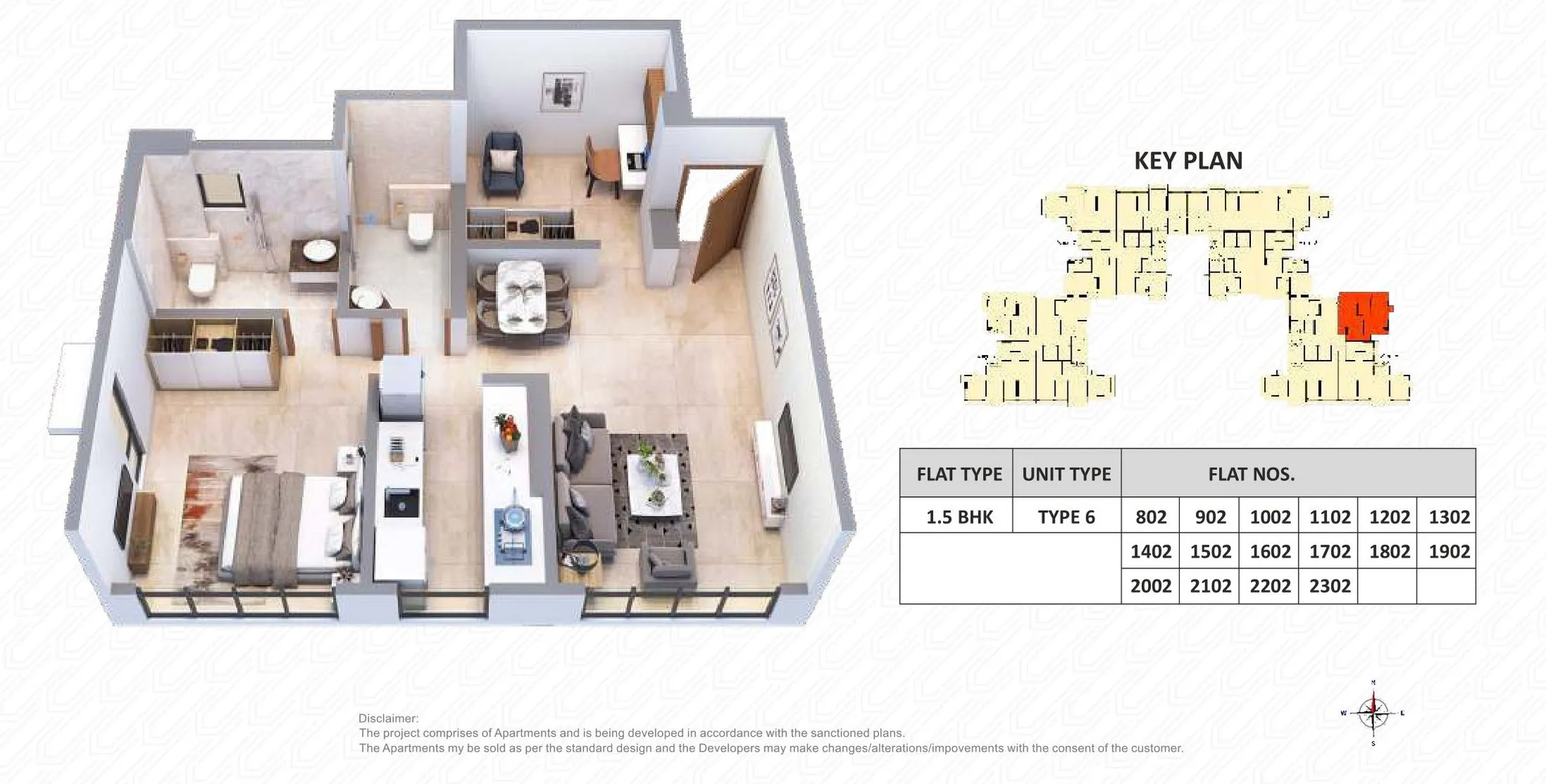 Vision Heights Unit plan - 522 sq.ft.