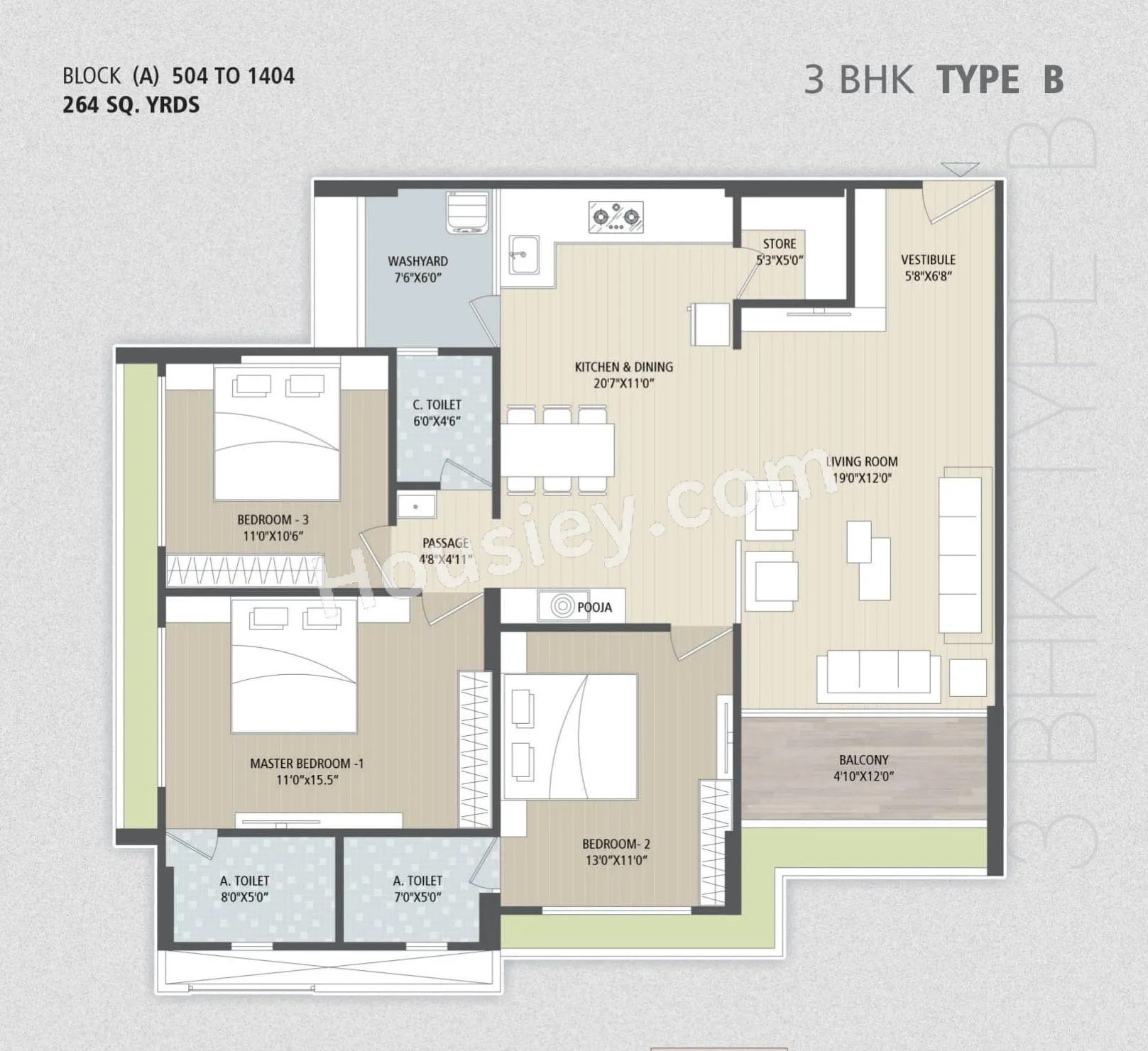 Vitra Artham 97 Unit plan - 1306 sq.ft.