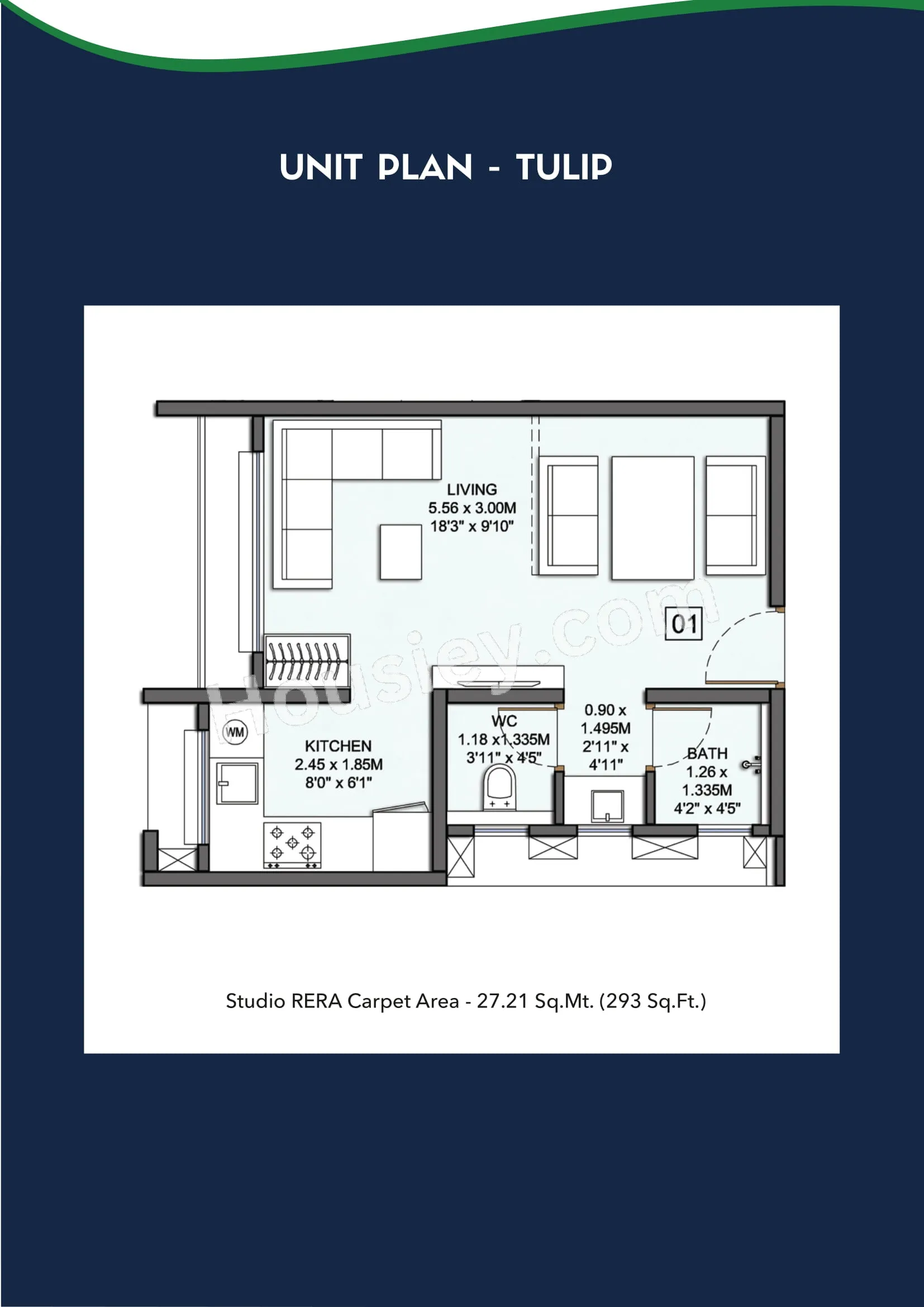 Wadhwa Wise City Unit plan - 293 sq.ft.