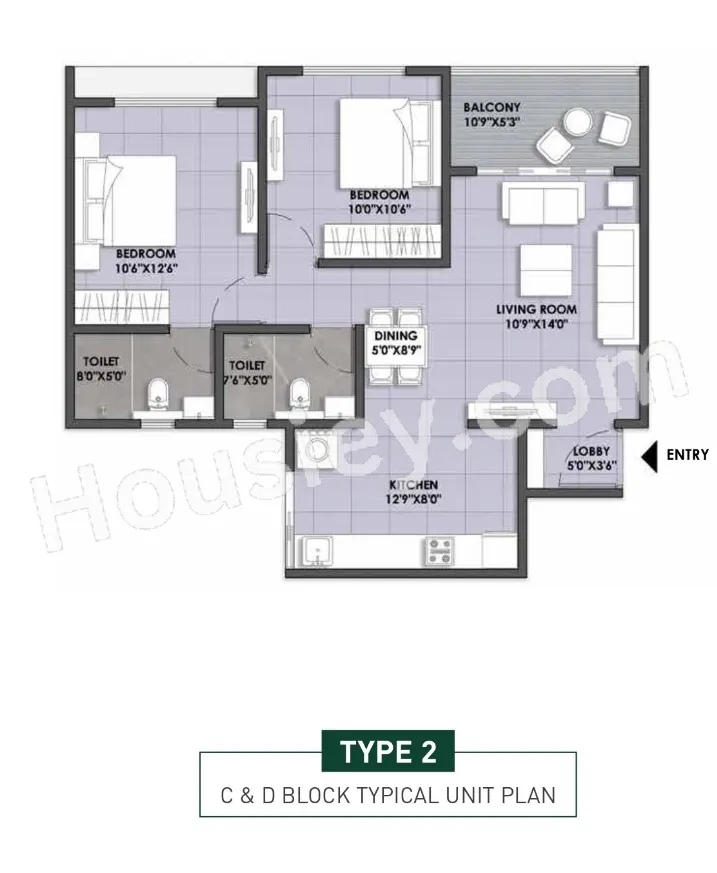 Wamanbhau 121 Paradise Unit plan - 785 sq.ft.