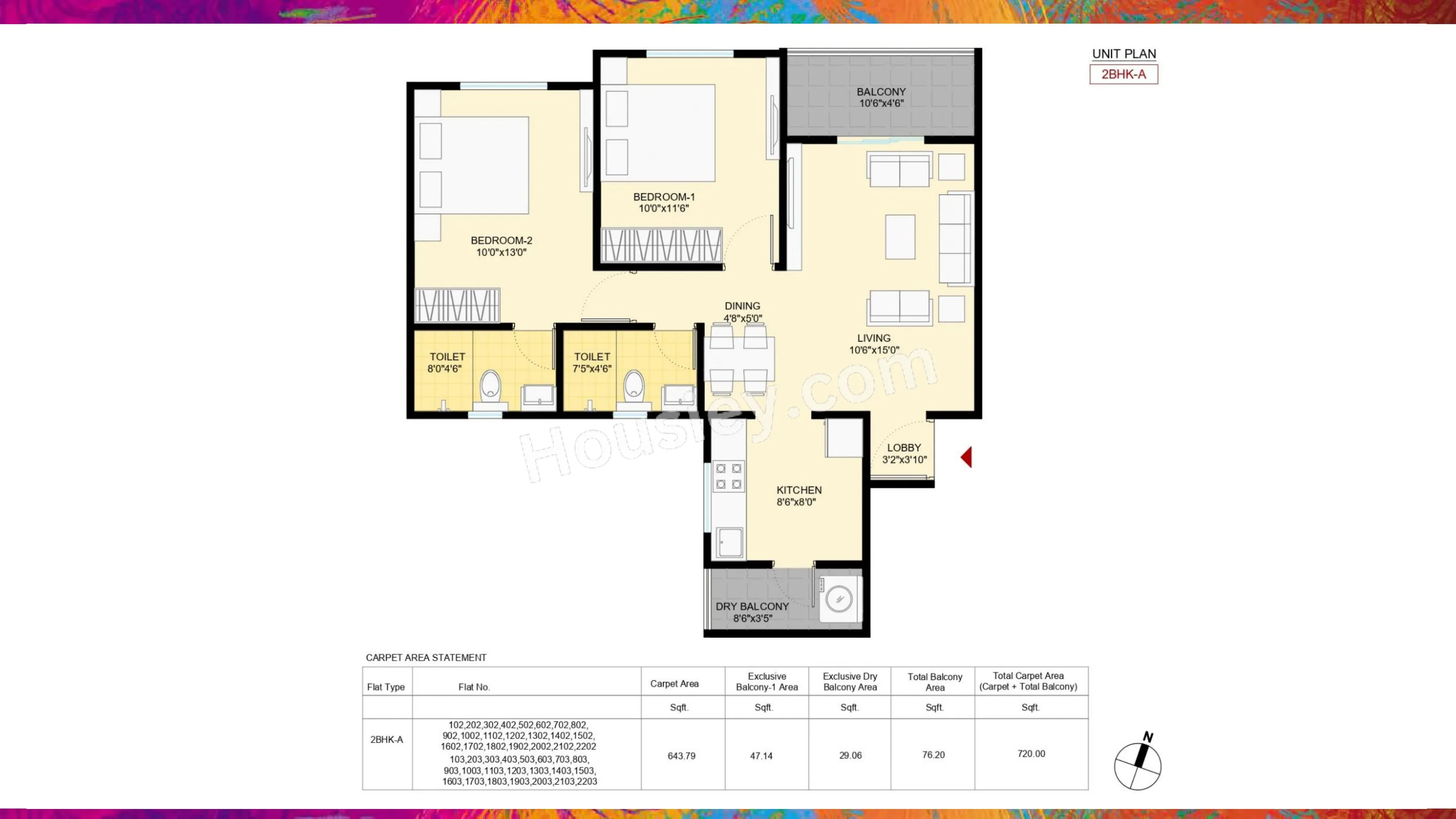 Welworth Purnam Unit plan - 721 sq.ft.