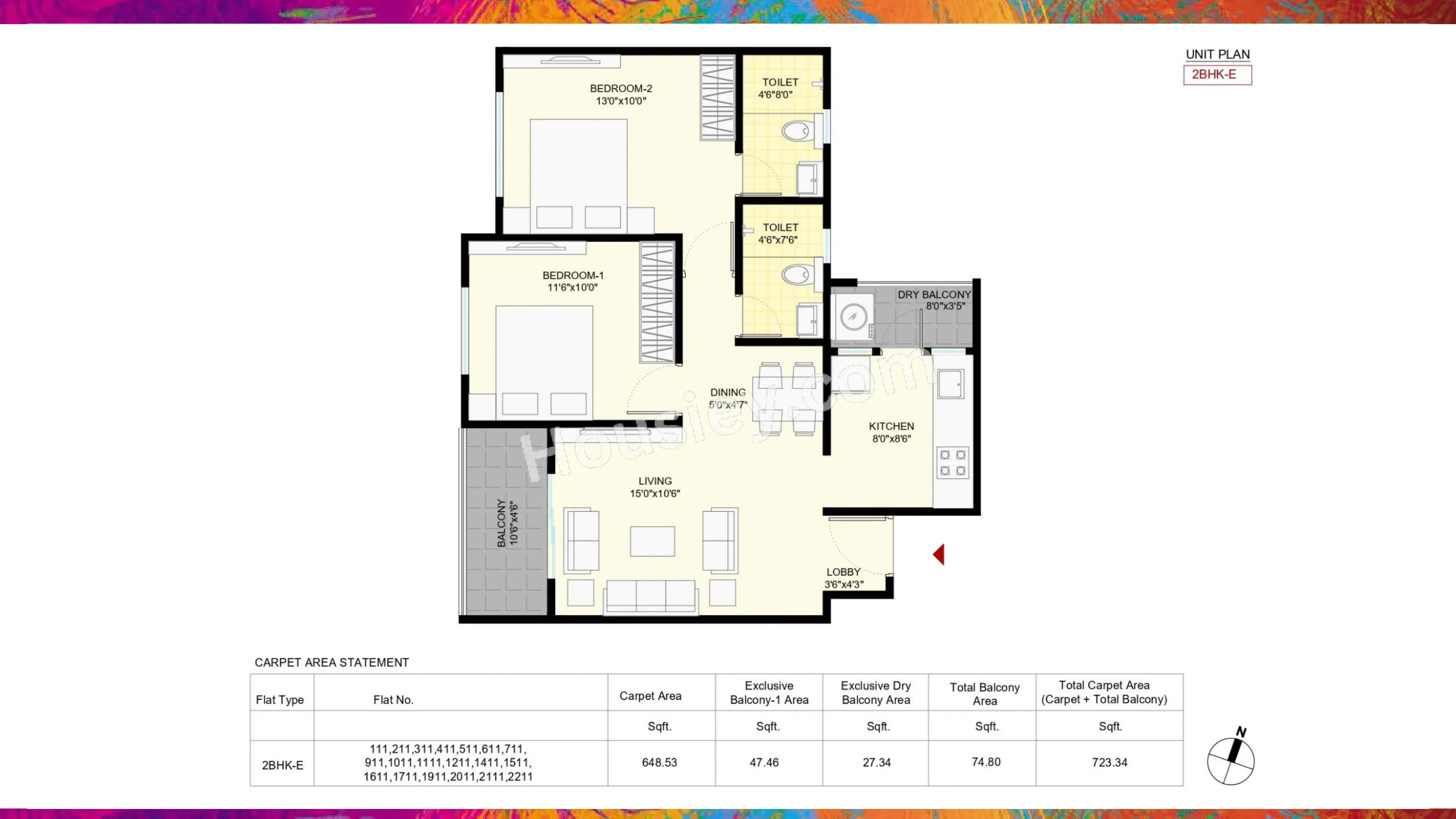 Welworth Purnam Unit plan - 723 sq.ft.