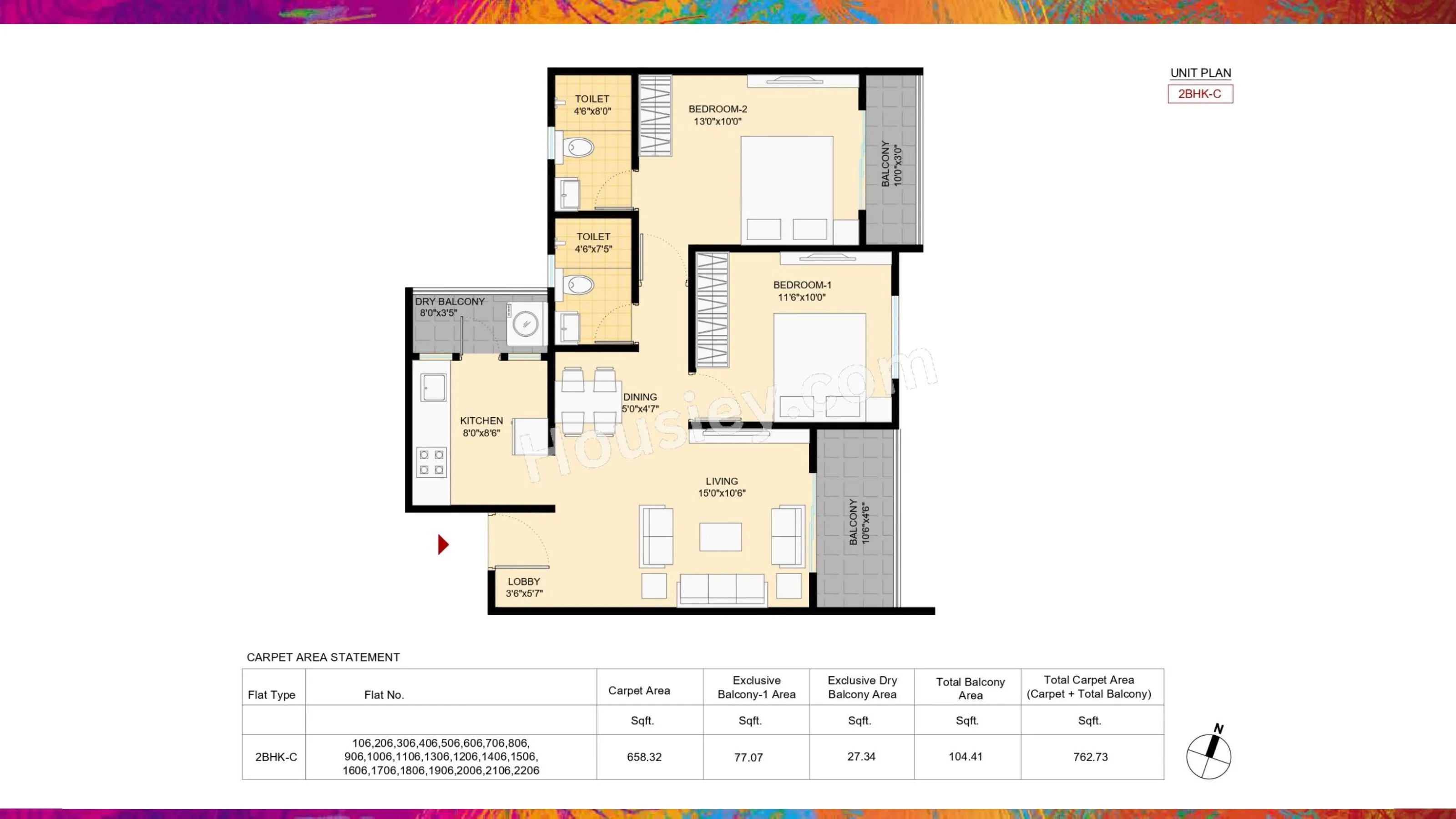 Welworth Purnam Unit plan - 763 sq.ft.