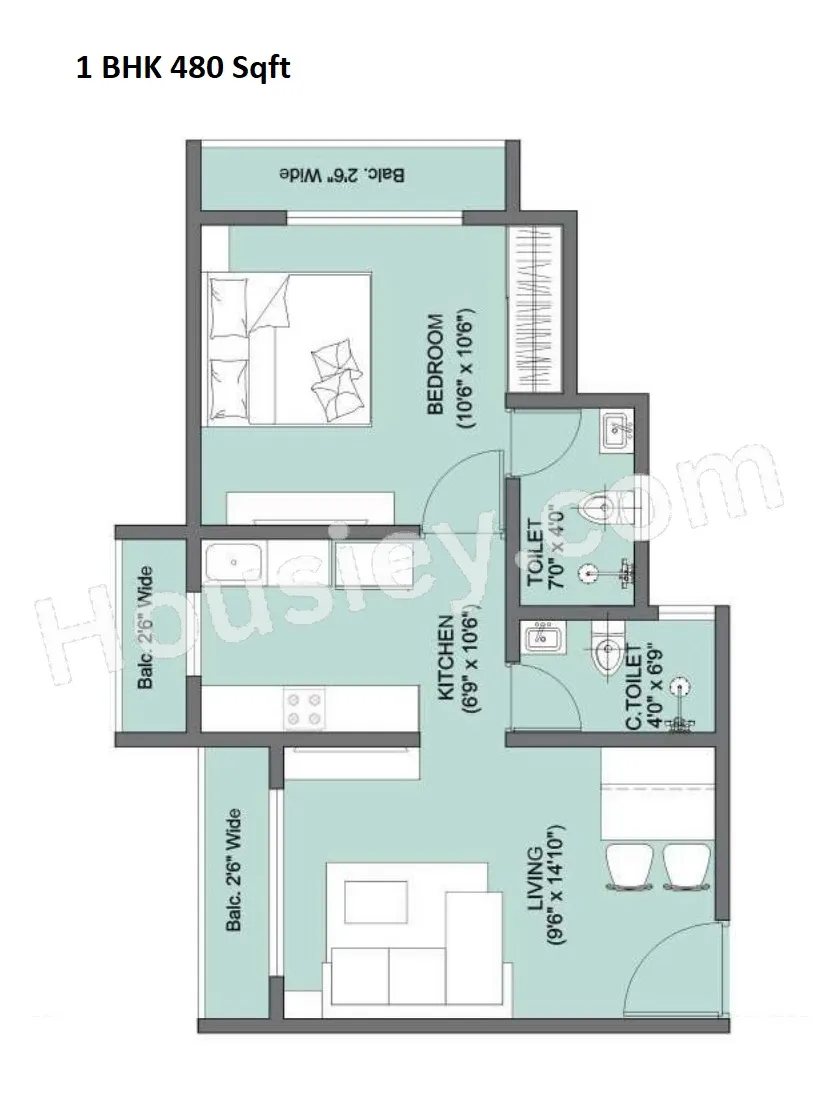 Wonder Park Unit plan - 480 sq.ft.
