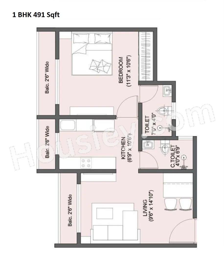 Wonder Park Unit plan - 491 sq.ft.