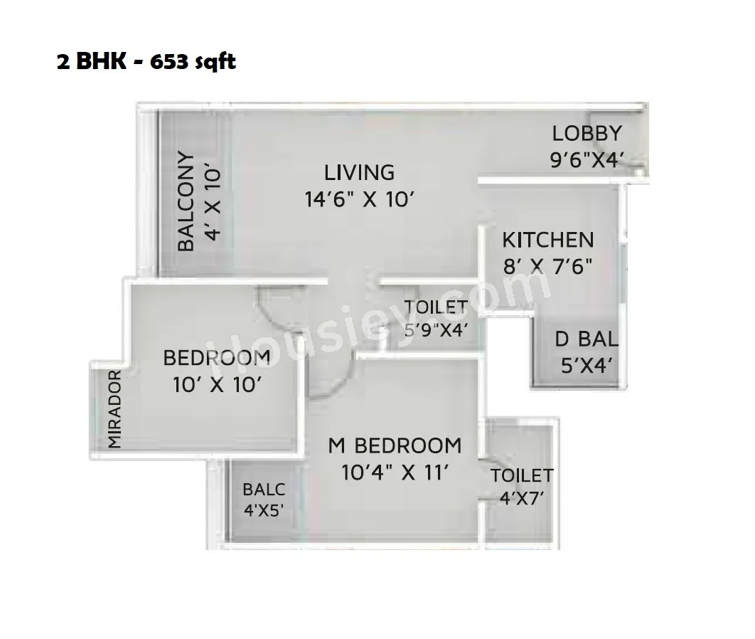 Yash Grecia Unit plan - 653 sq.ft.