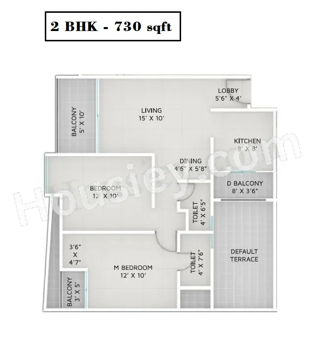 Yash Grecia Unit plan - 730 sq.ft.