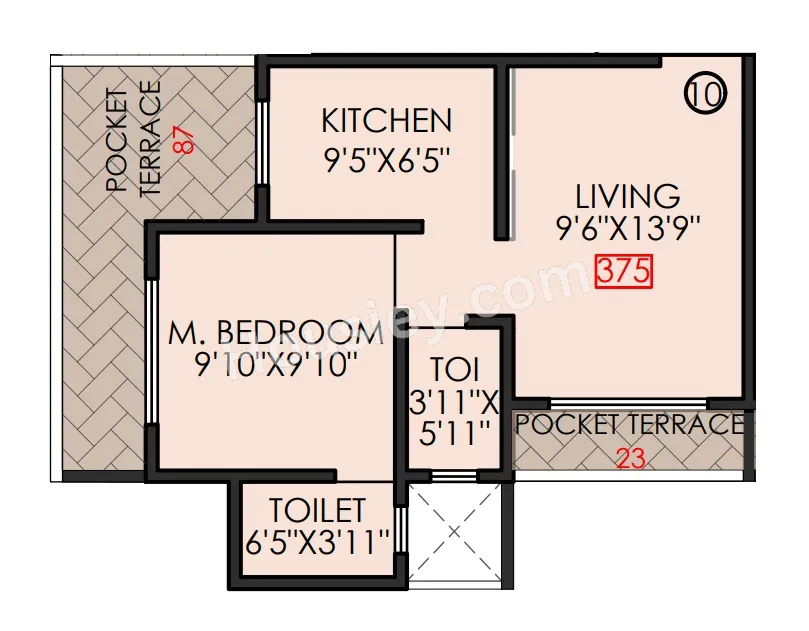 Yashwant Avenue 2 Unit plan - 375 sq.ft.