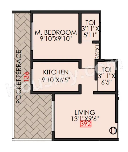 Yashwant Avenue 2 Unit plan - 392 sq.ft.