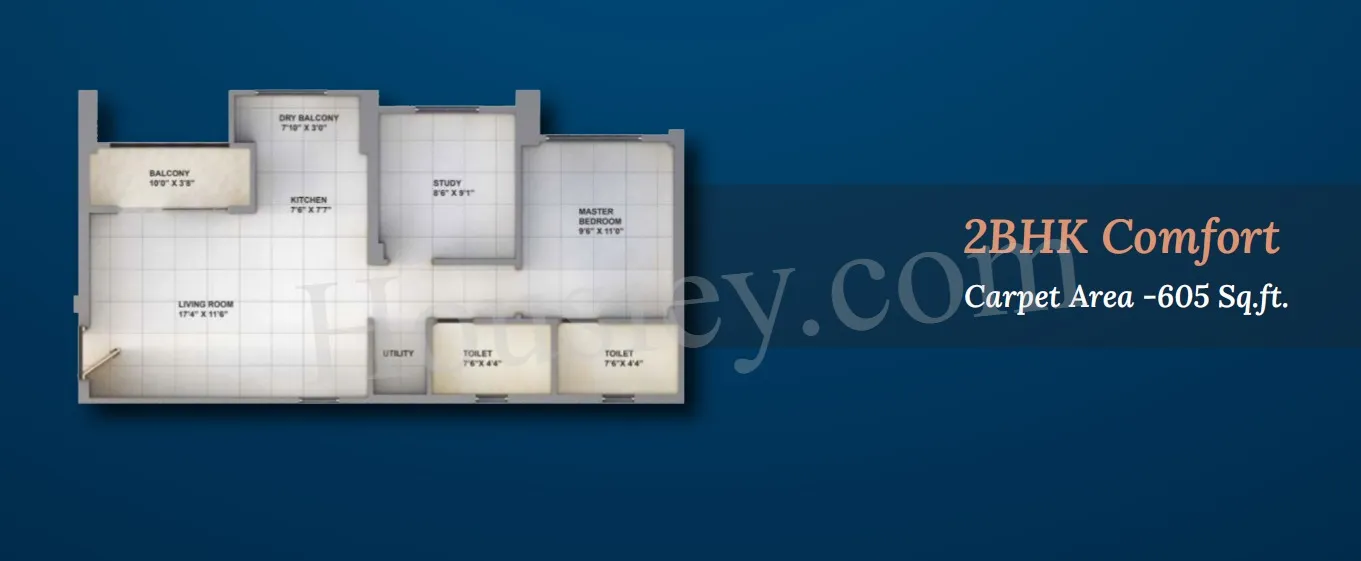 Sanas You 57 Unit plan - 605 sq.ft.