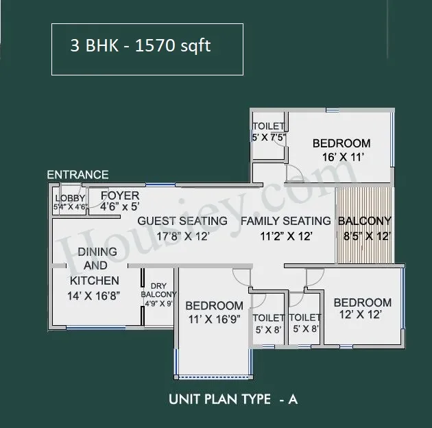 Unit plan - 1570 sq.ft.