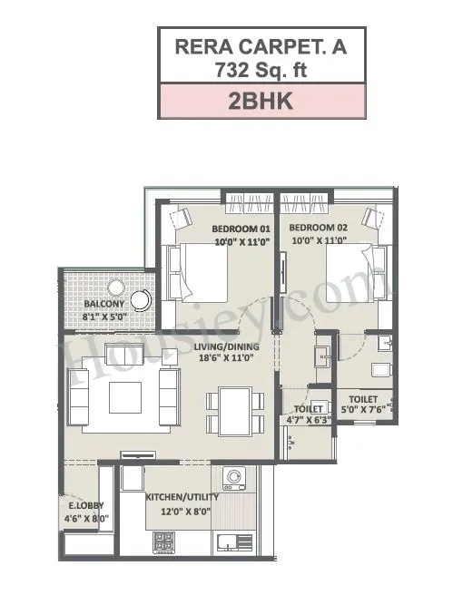 iLife Upper NIBM Unit plan - 732 sq.ft.