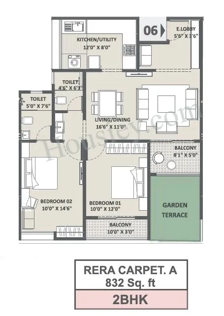 iLife Upper NIBM Unit plan - 832 sq.ft.