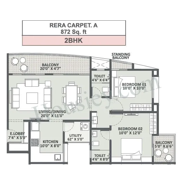 iLife Upper NIBM Unit plan - 872 sq.ft.