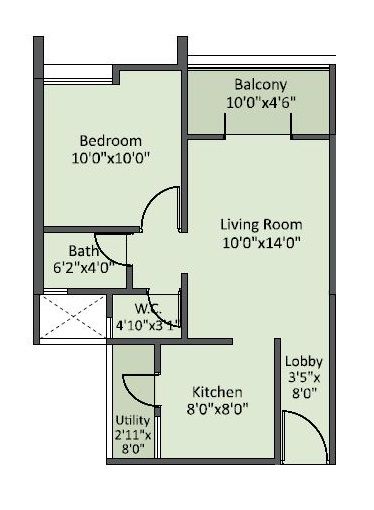 Unit plan - 492 sq.ft.