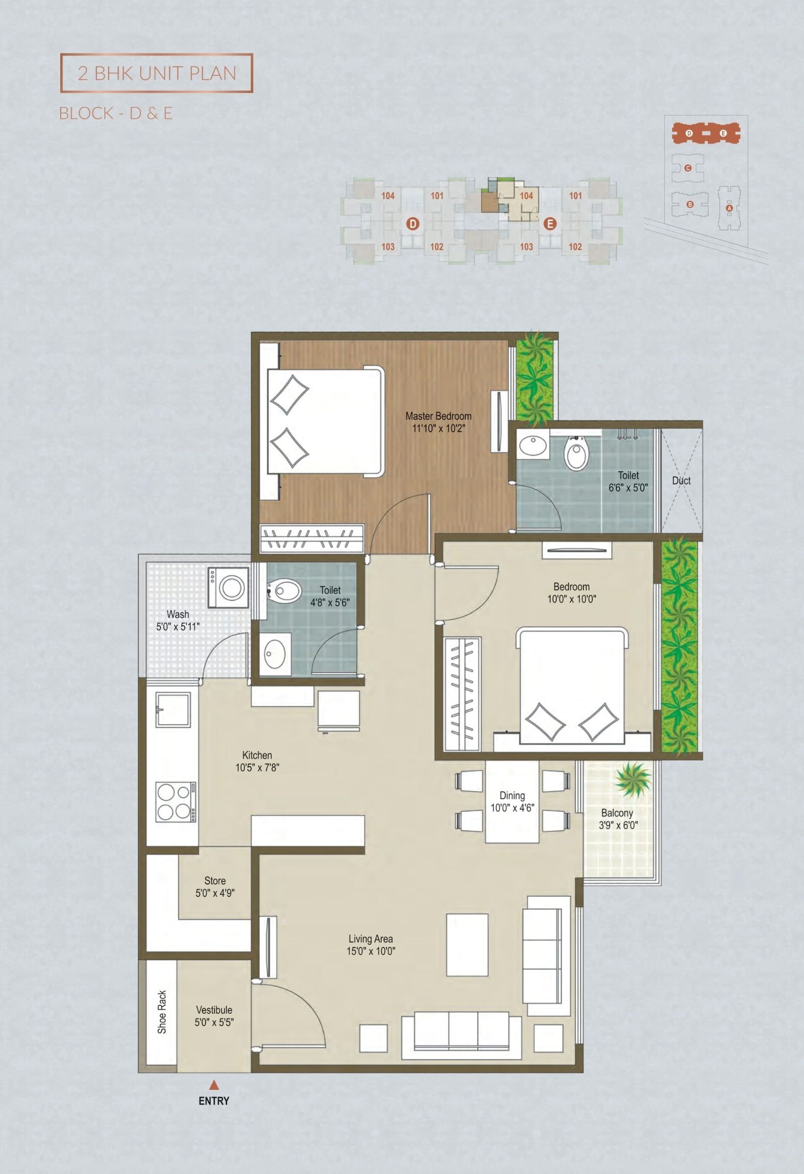 Unit plan - 783 sq.ft.