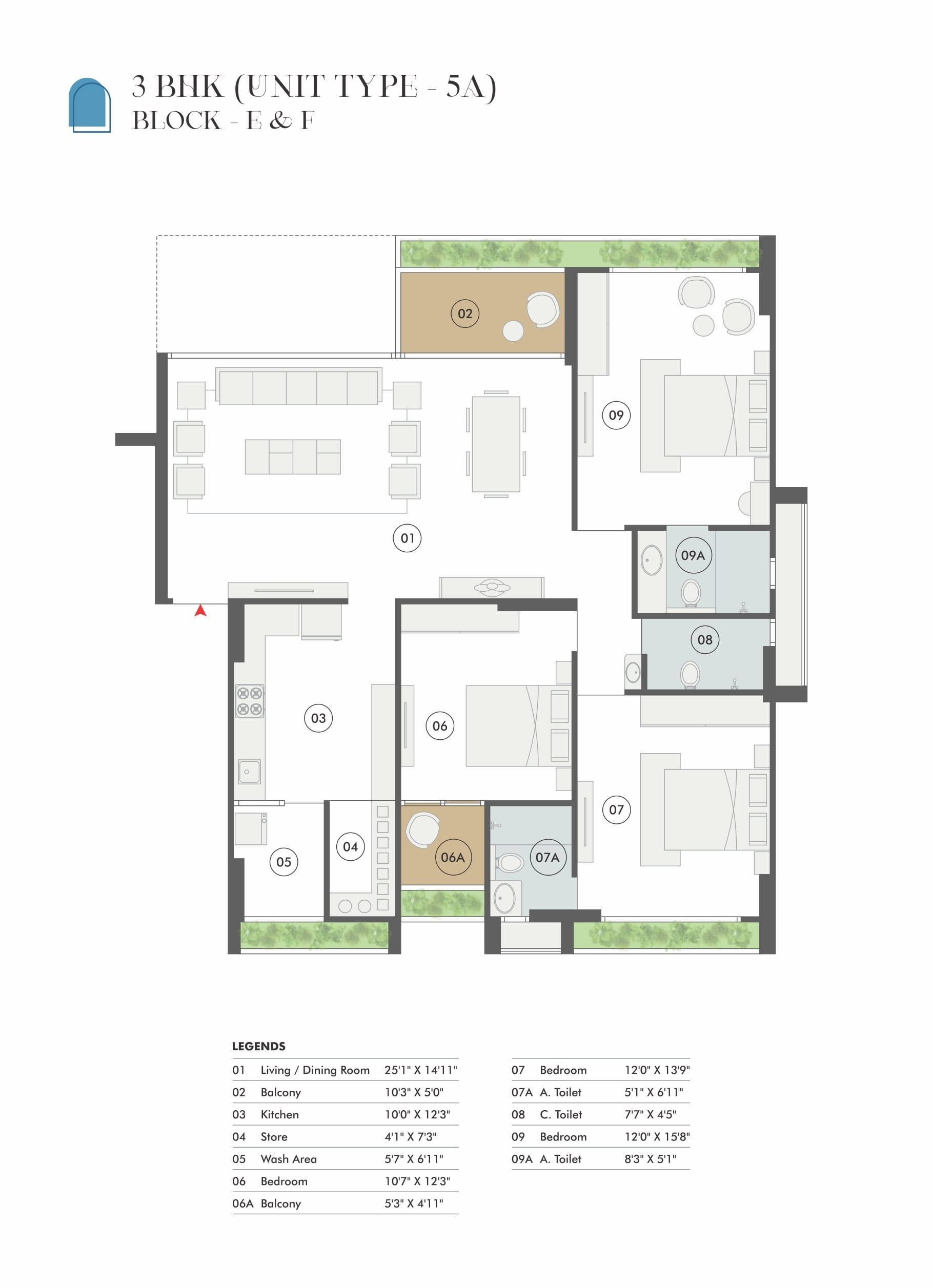 Unit plan - 1431 sq.ft.