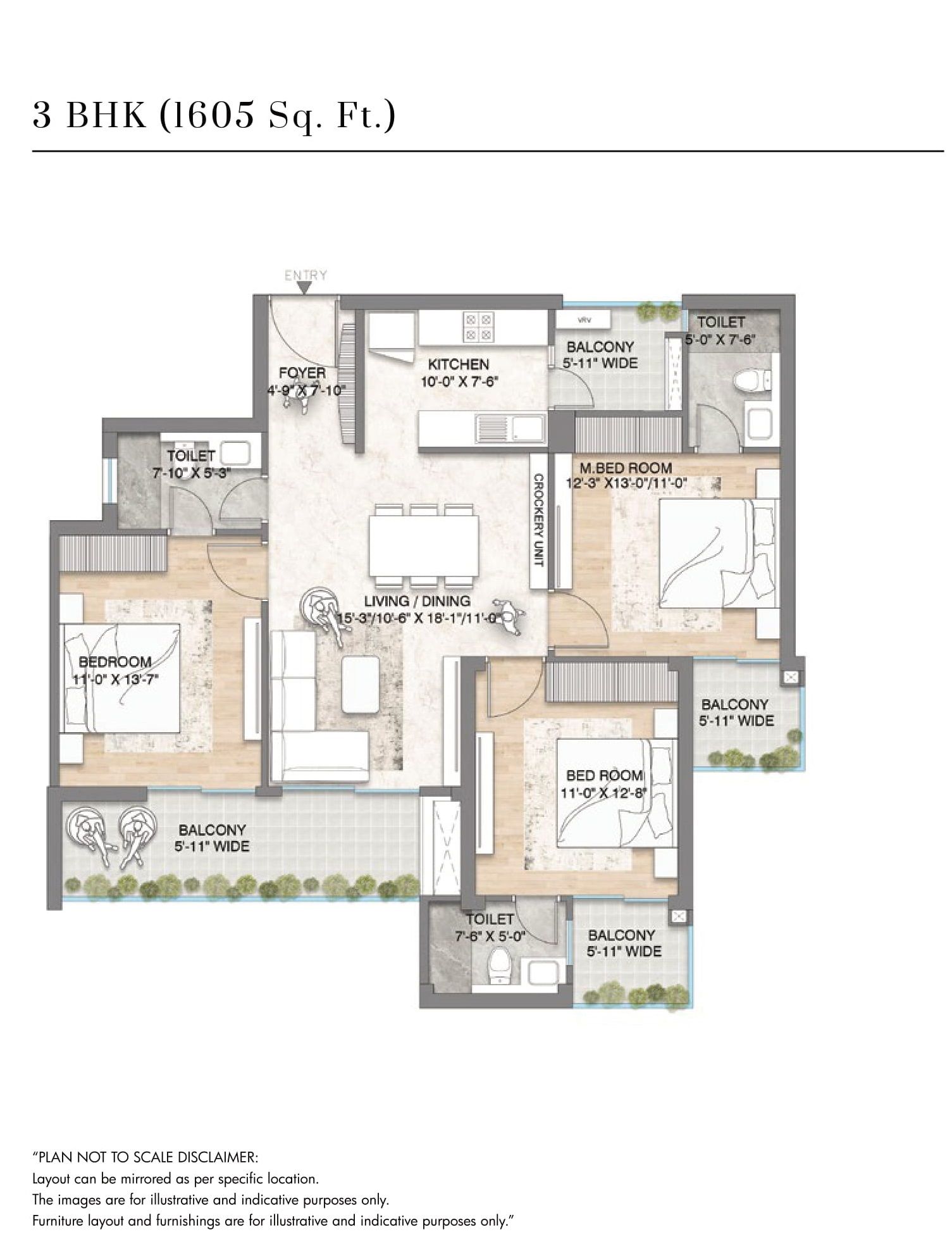 Unit plan - 1010 sq.ft.