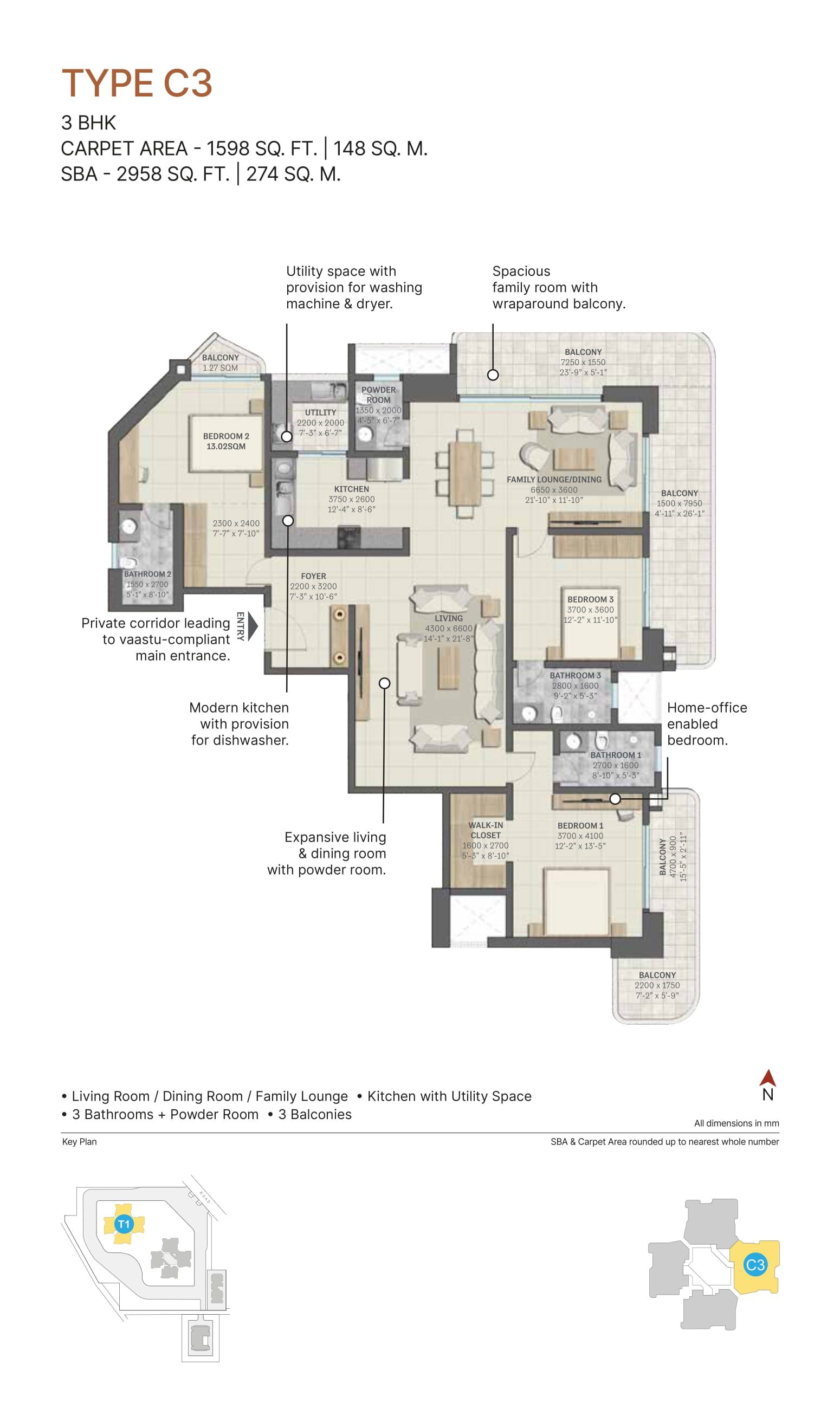 Unit plan - 1598 sq.ft.