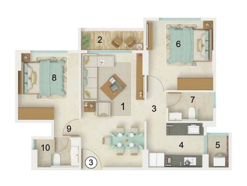 Dynamix Luma Unit plan - 625 sq.ft.