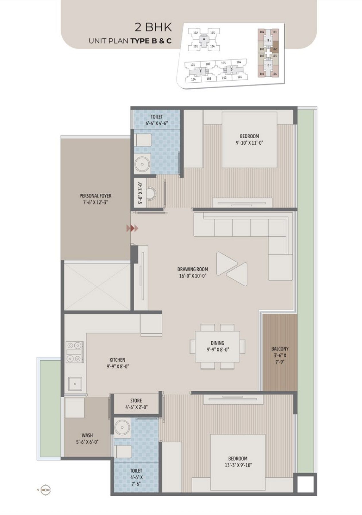 Unit plan - 792 sq.ft.