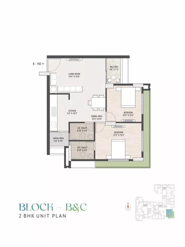 Unit plan - 747 sq.ft.