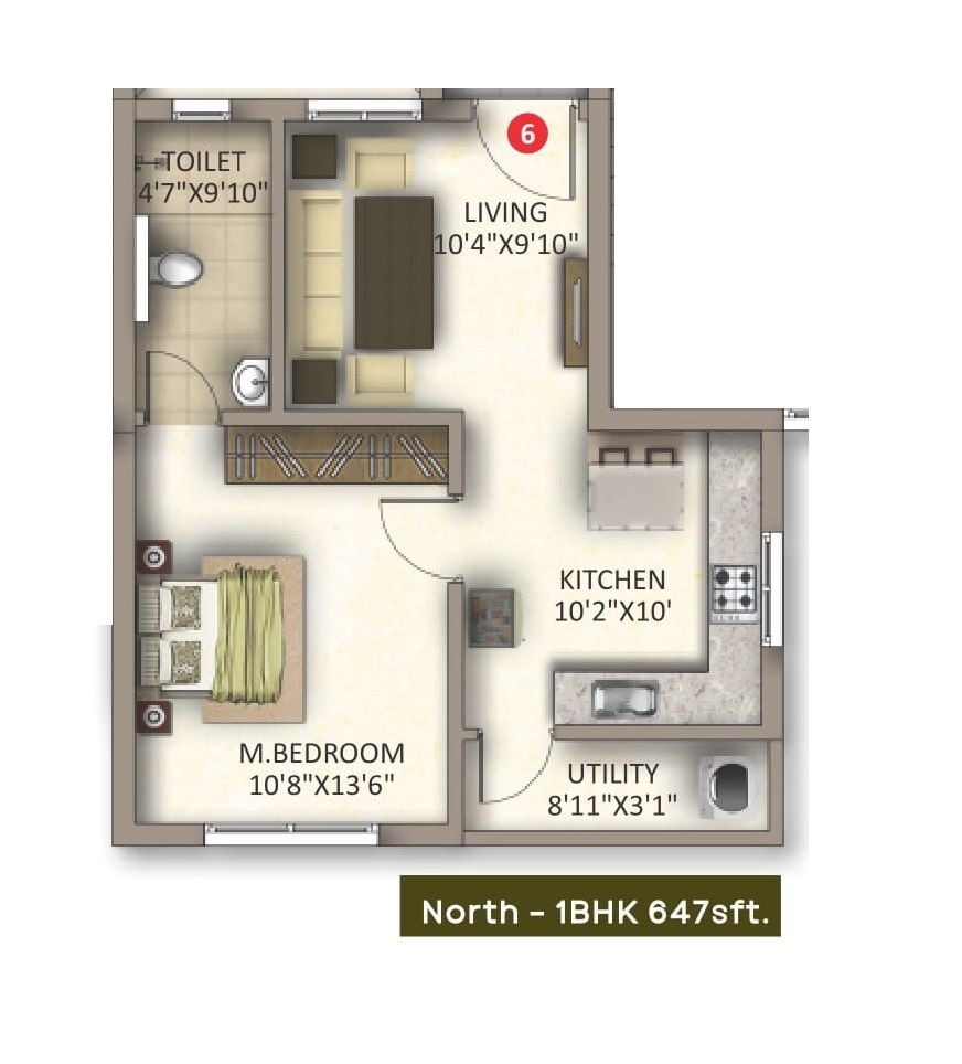Unit plan - 465 sq.ft.
