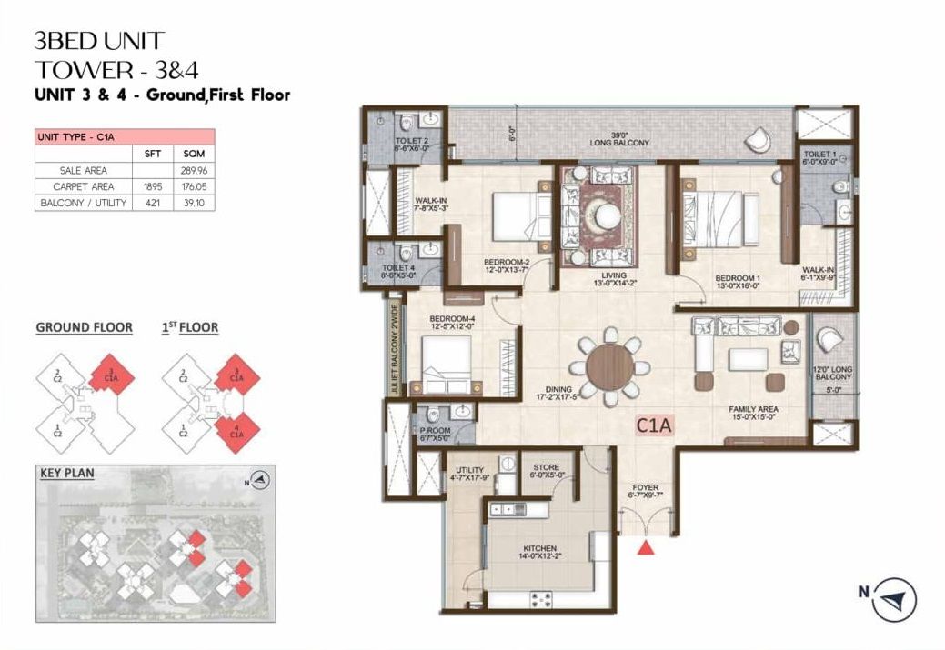 Prestige Pine Forest Unit plan - 1999 sq.ft.