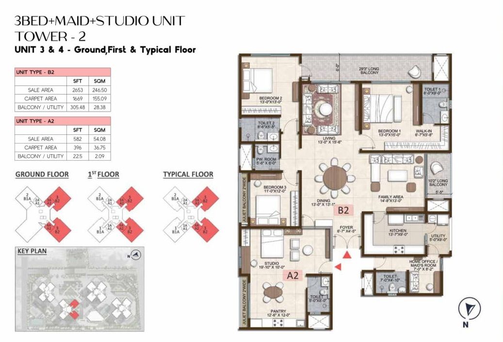 Prestige Pine Forest Unit plan - 2065 sq.ft.