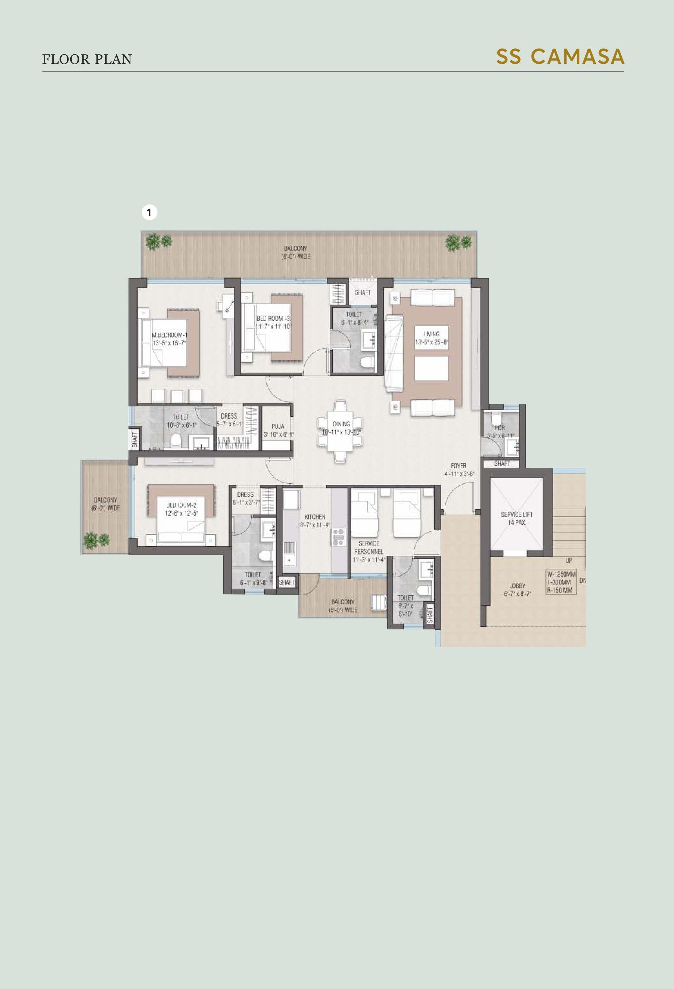 Unit plan - 1485 sq.ft.