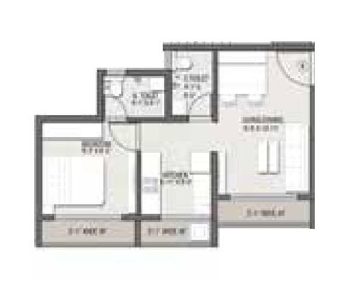 Nakshatra Nirvana Unit plan - 356 sq.ft.
