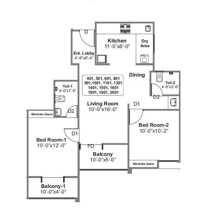 Unit plan - 770 sq.ft.