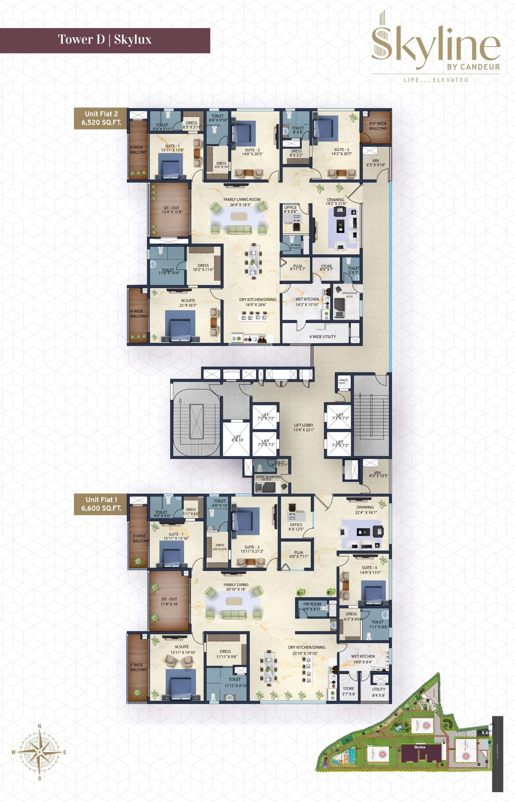 Candeur Skyline Unit plan - 4620 sq.ft.