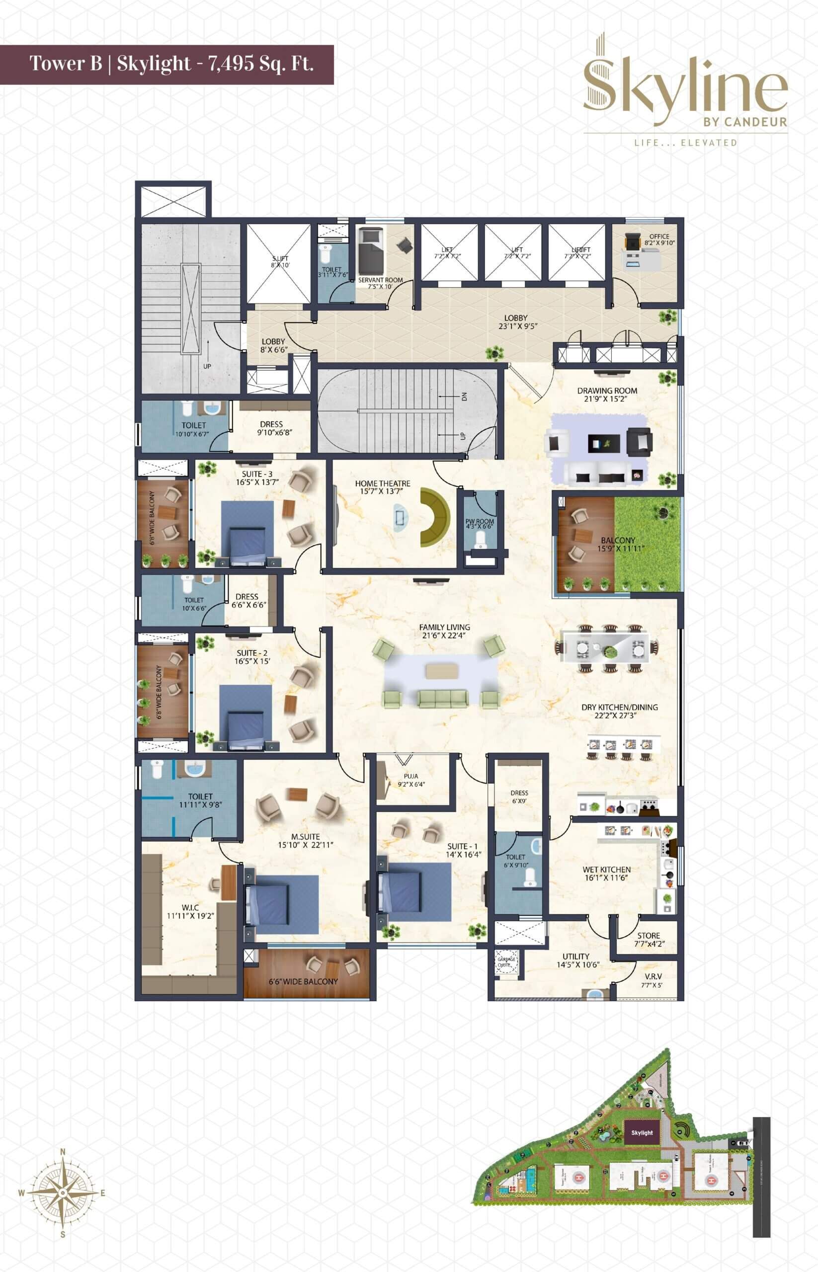 Candeur Skyline Unit plan - 5246 sq.ft.