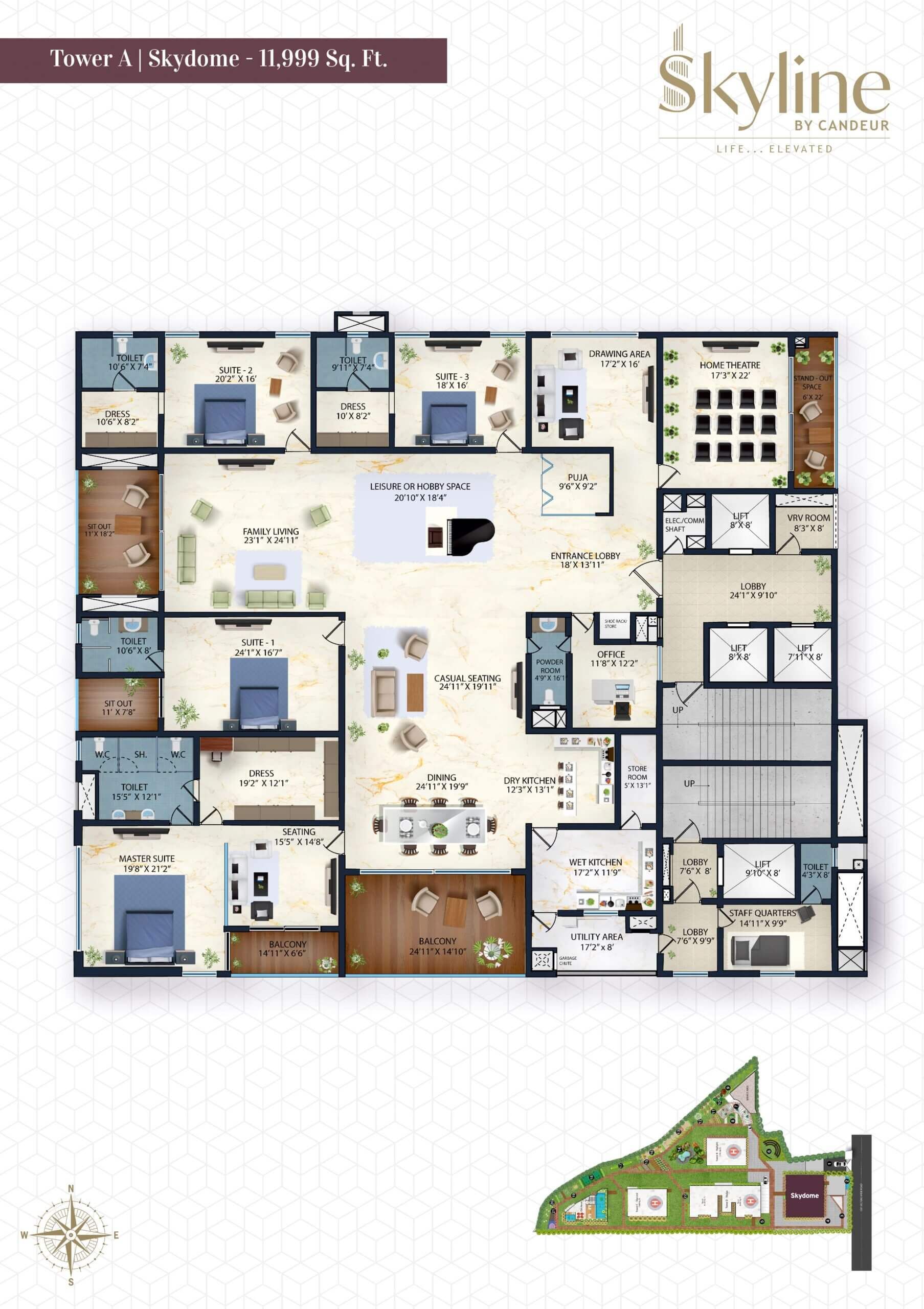 Candeur Skyline Unit plan - 8399 sq.ft.