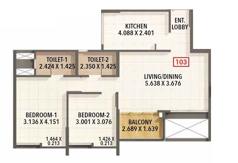 Unit plan - 806 sq.ft.