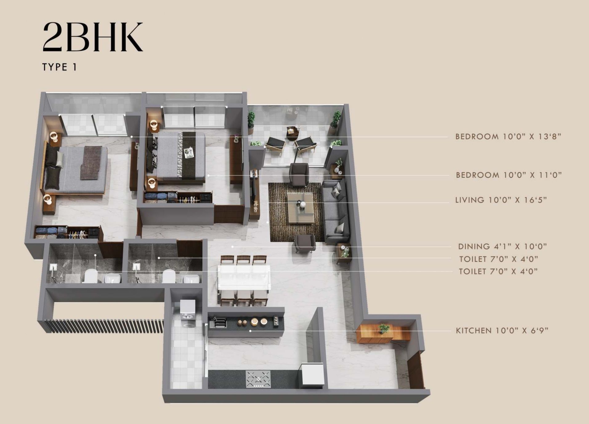 Unit plan - 674 sq.ft.