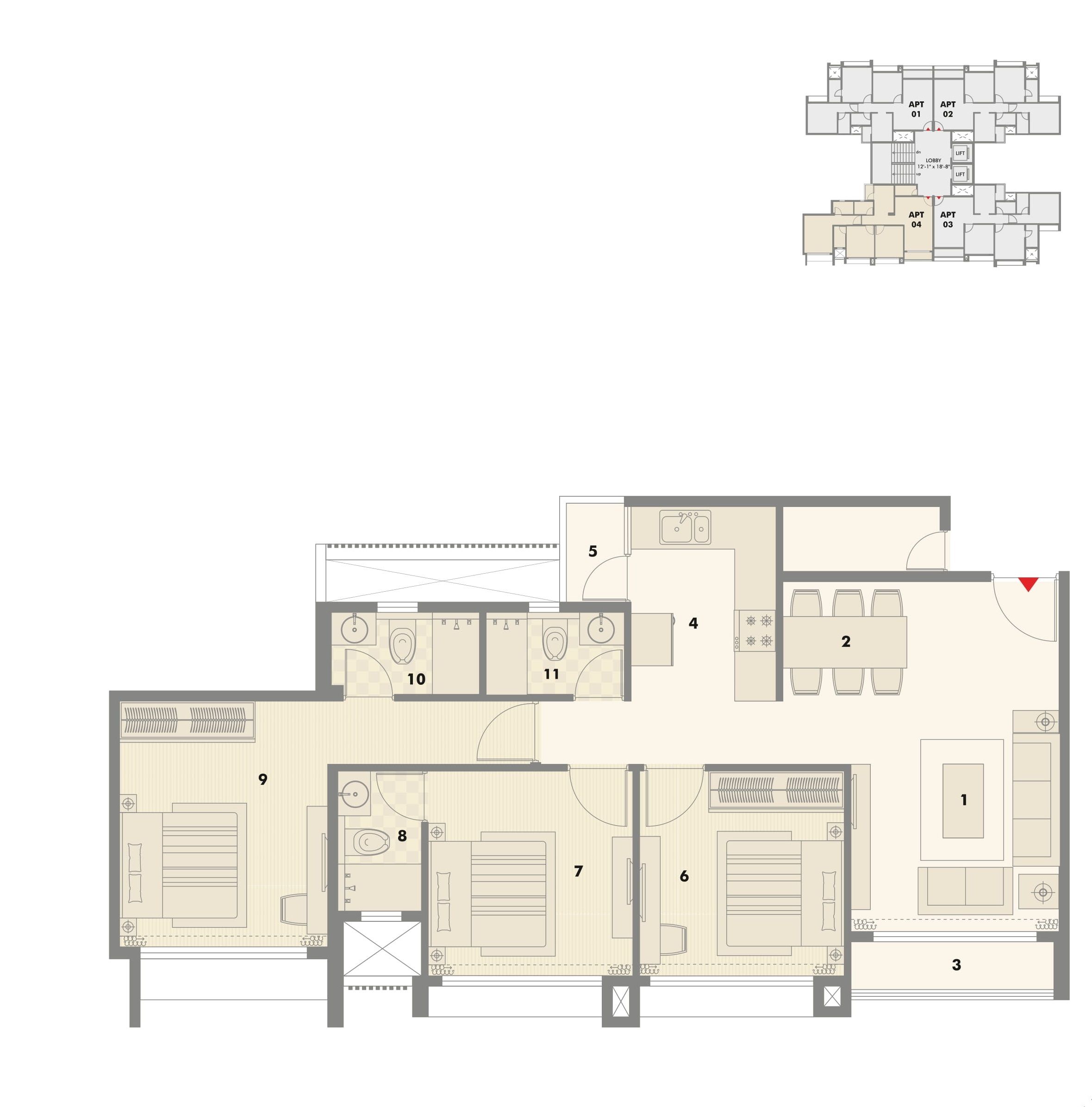 Unit plan - 811 sq.ft.