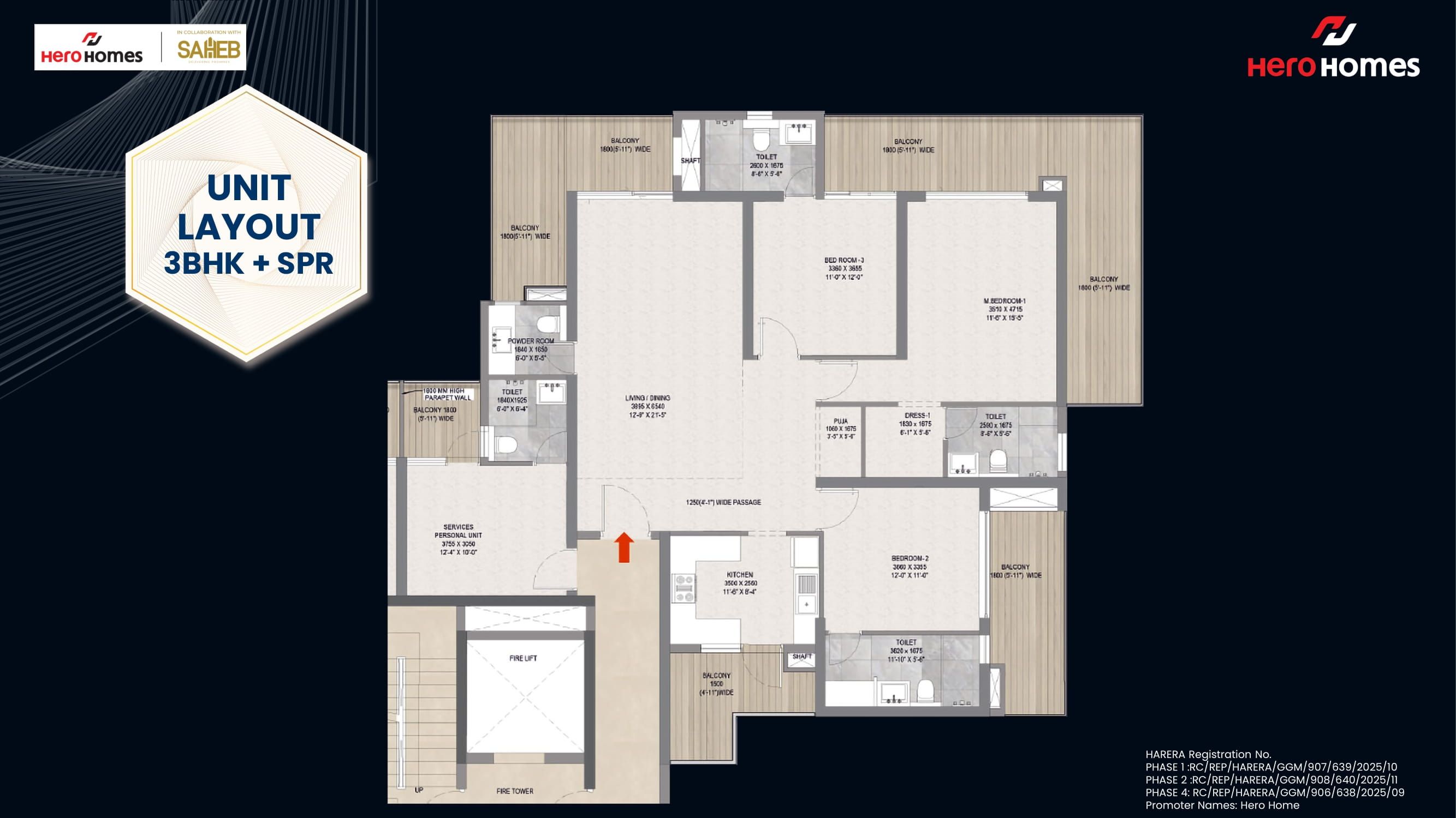 Unit plan - 1625 sq.ft.