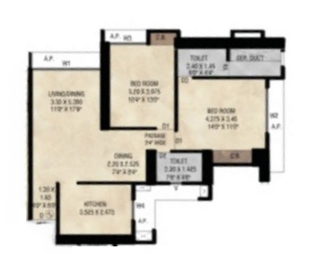 Unit plan - 816 sq.ft.