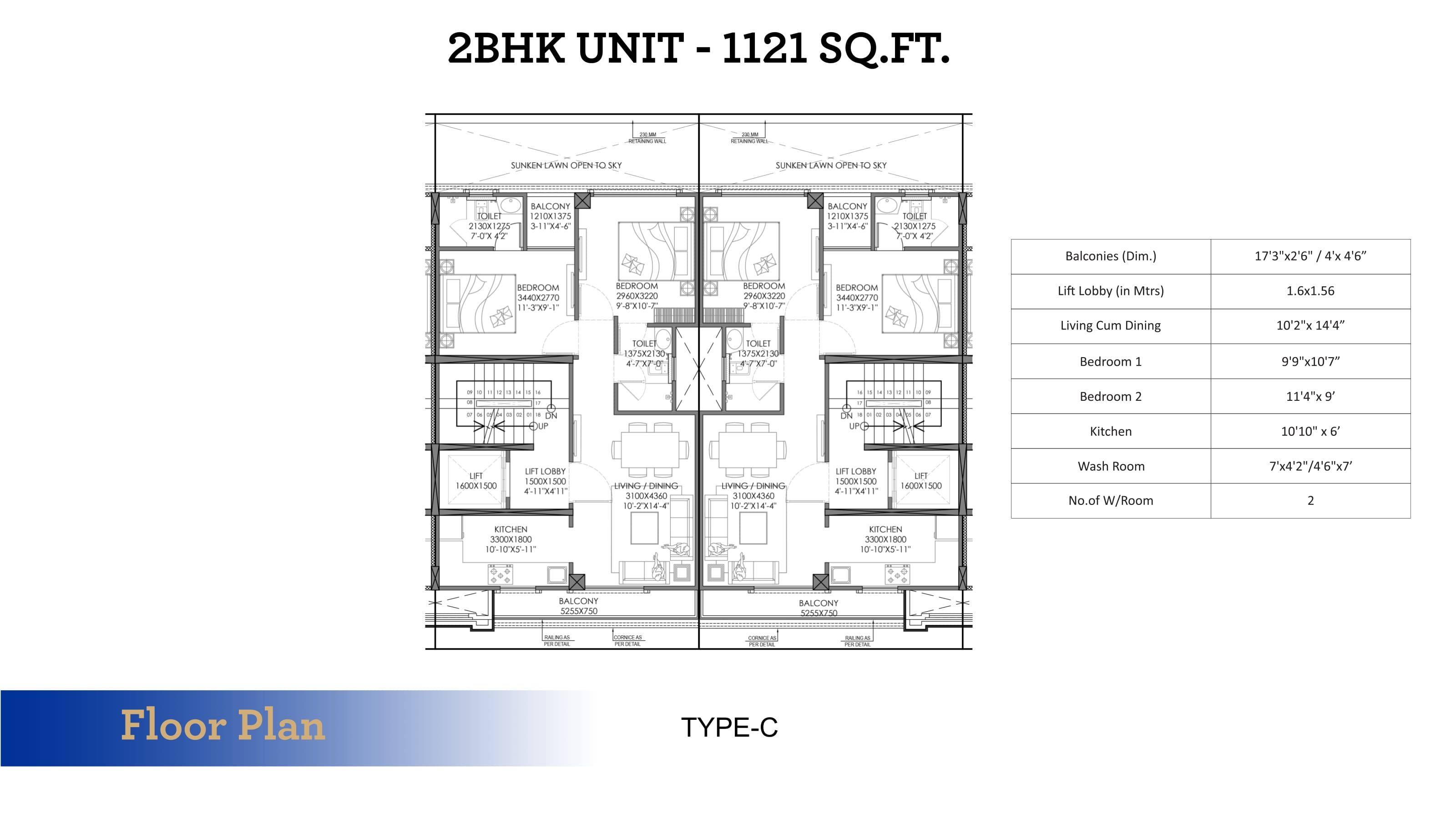 Unit plan - 600 sq.ft.
