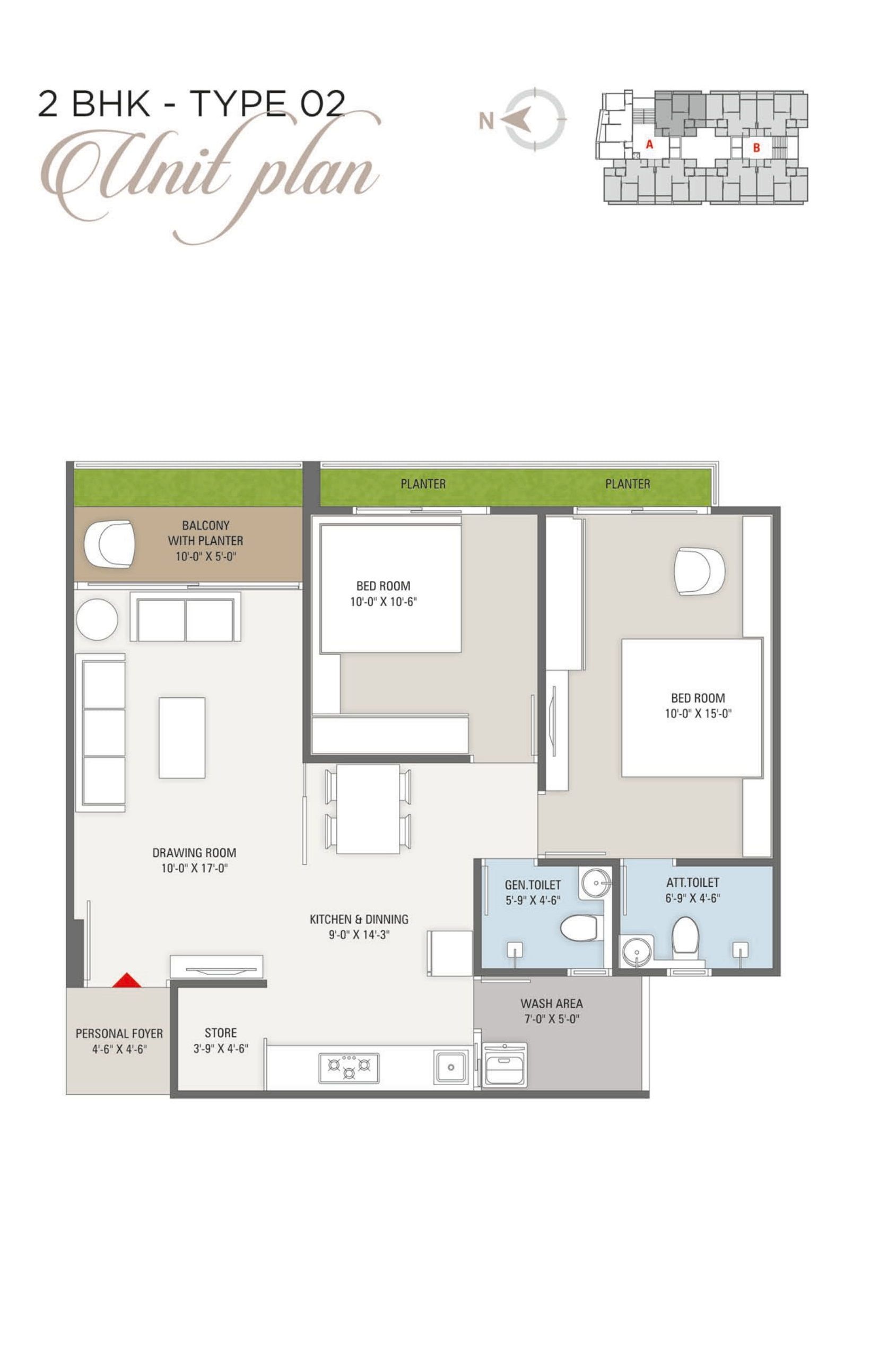 Unit plan - 826 sq.ft.