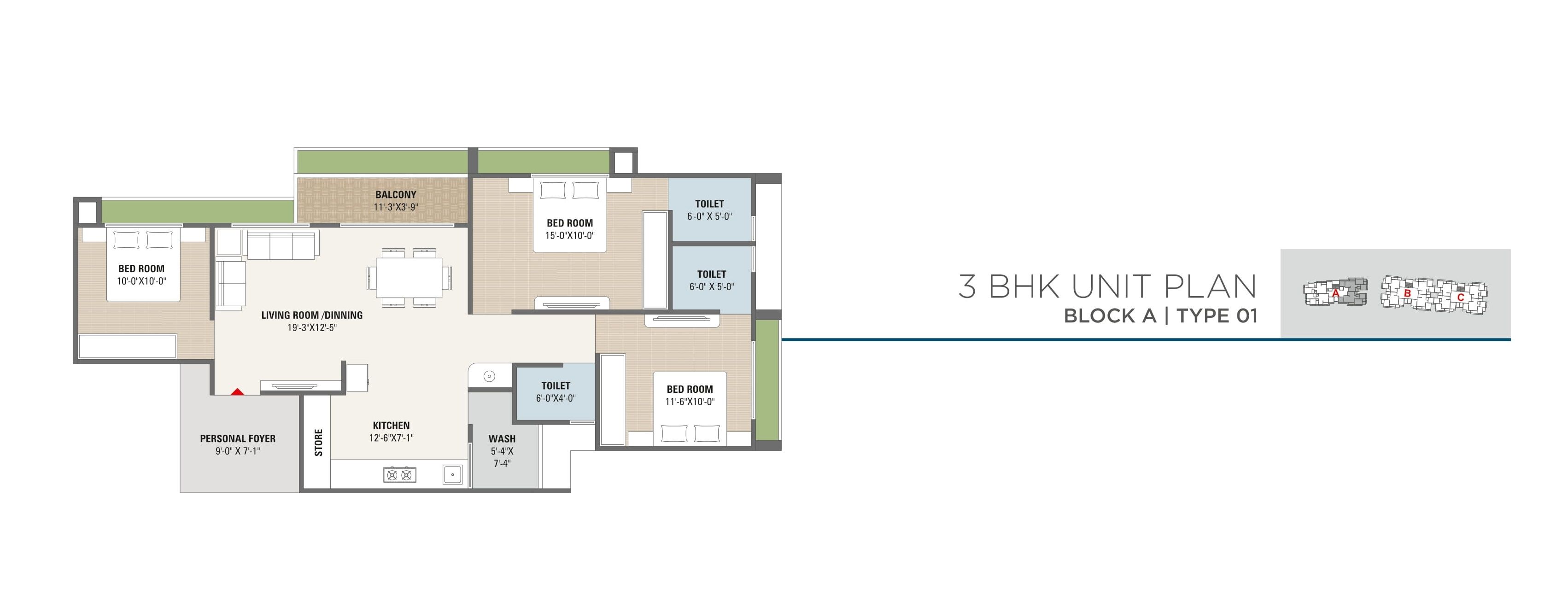 Unit plan - 1044 sq.ft.
