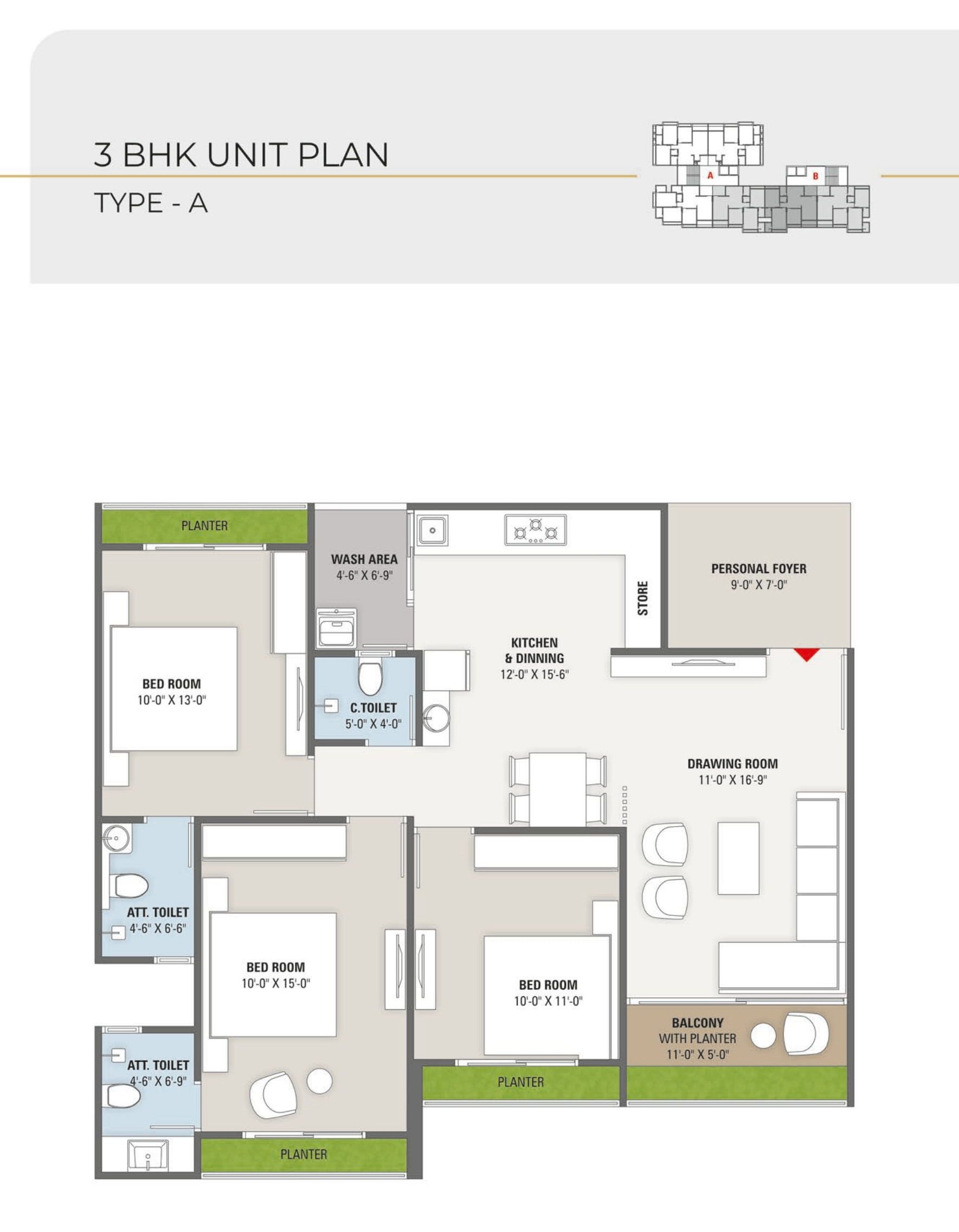 Unit plan - 1035 sq.ft.