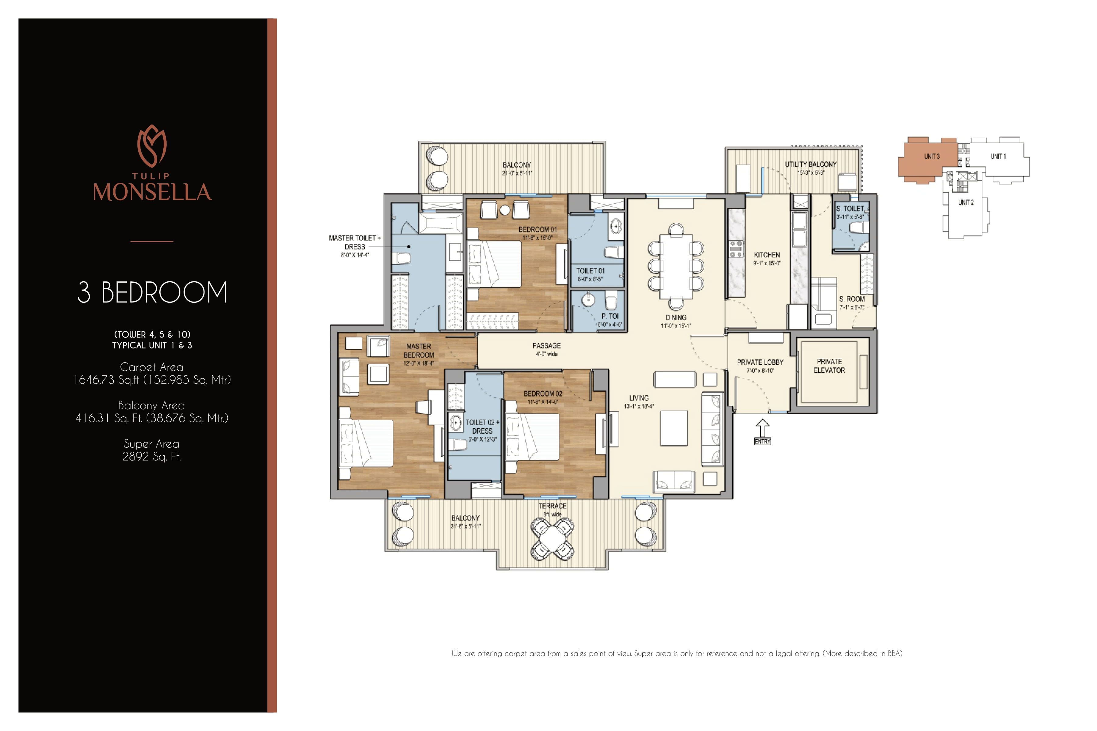 Unit plan - 1646 sq.ft.