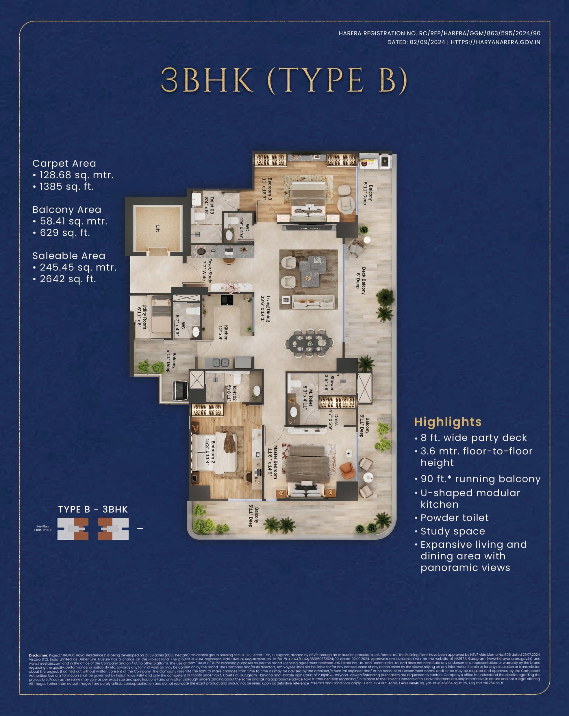 Unit plan - 1385 sq.ft.
