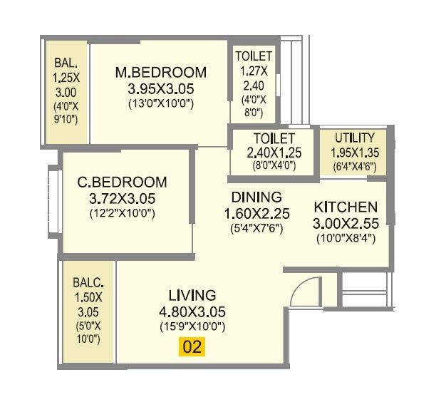 Unit plan - 797 sq.ft.