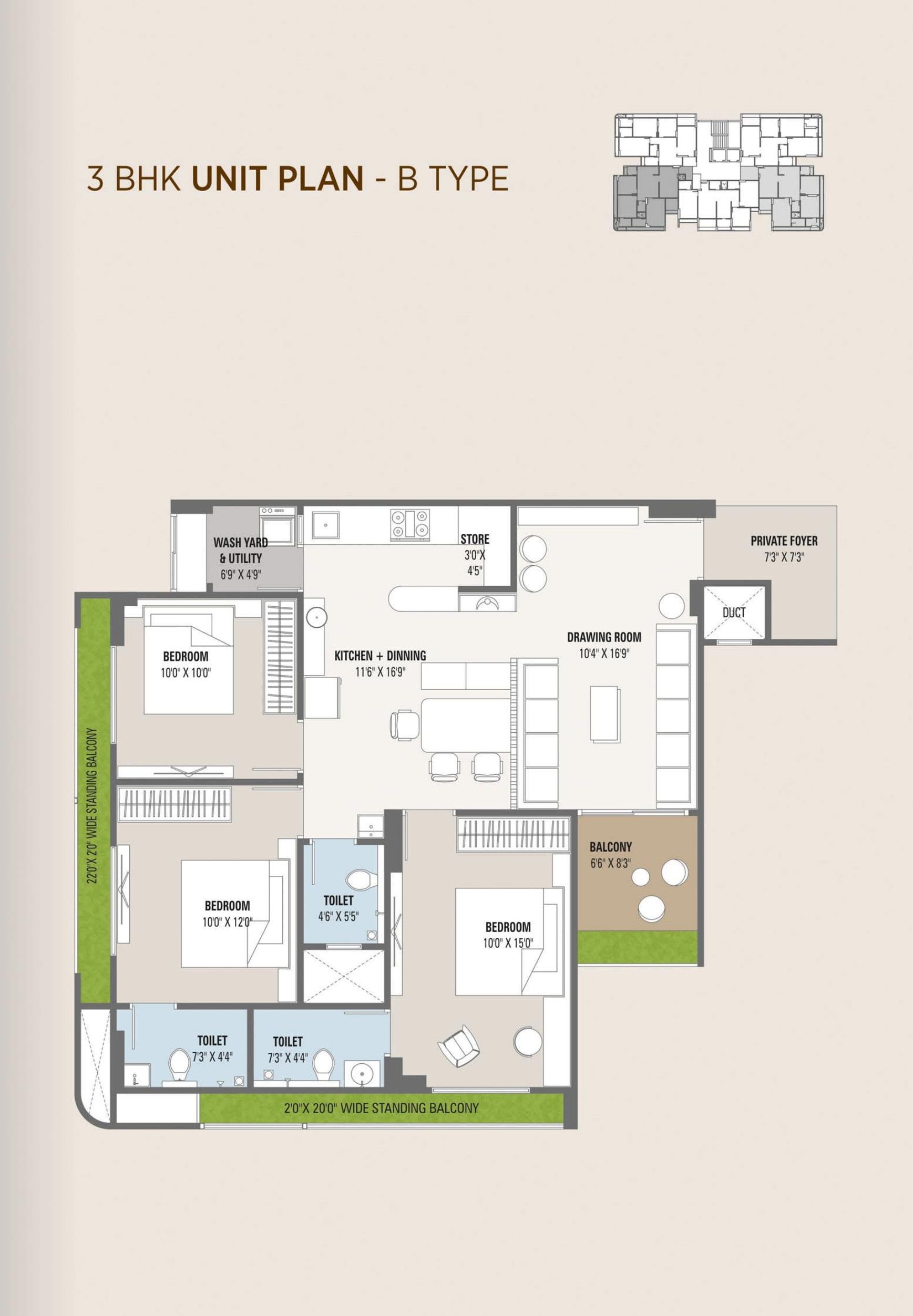 Unit plan - 1079 sq.ft.