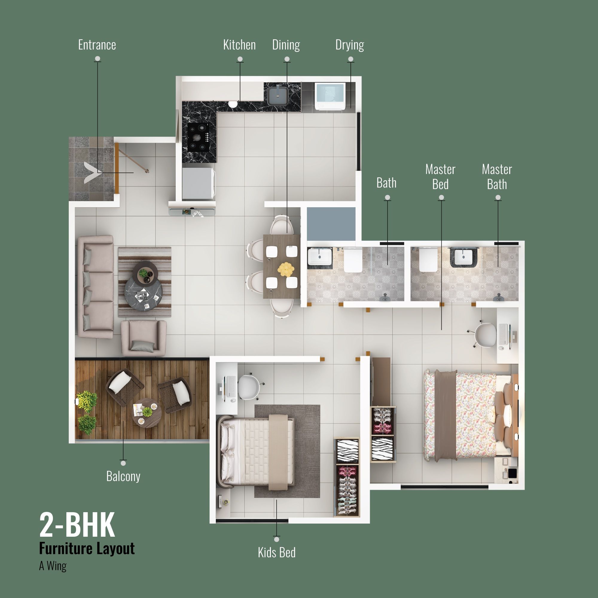 Unit plan - 592 sq.ft.