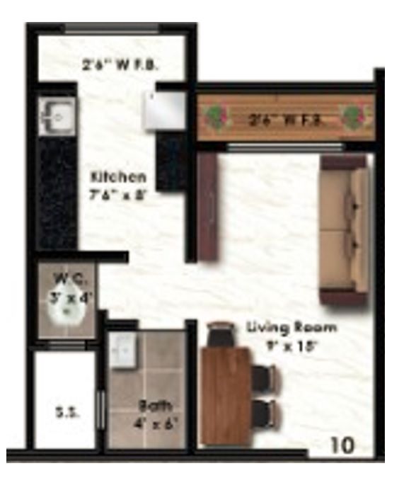 Unit plan - 309 sq.ft.